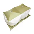 Палатка зимняя КУБ Premium Дубль 4,2х2,1м, трехслойная, цвет оливковый/белый, Следопыт