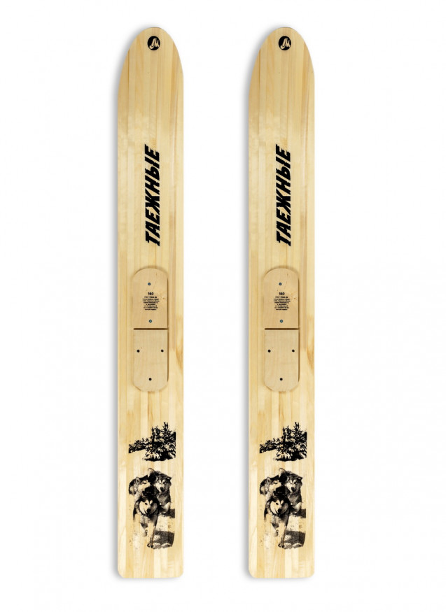 Лыжи ТАЕЖНЫЕ, дерево, длина 170 см, ширина 200 мм, без накладок