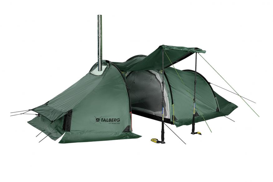 Палатка TALBERG Norga 3, двухместная, с выходом под трубу, зеленый цвет