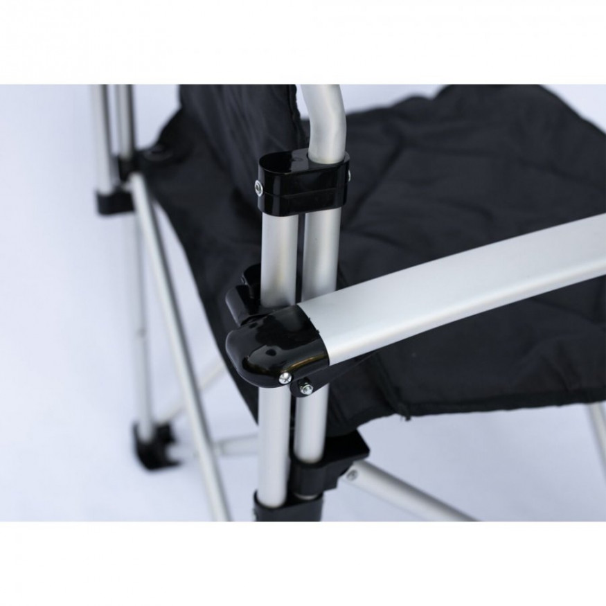 Tramp кресло раскладное с жесткими подлокотниками (черный/серый)