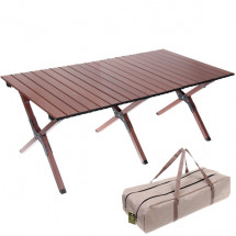 Стол кемпинговый складной, 114*59*43 см, цвет: орех, каркас алюминий