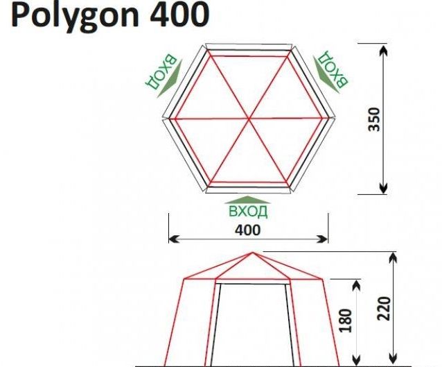 Шатер Polygon 400 зелёный цвет