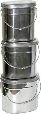 Набор высоких котелков - 3 шт. (10,0; 12,0; 16,5 л.) с крышками, Матрешка, крышки без ручек